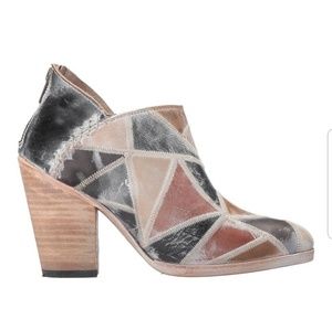 Freebird patchwork leather distressed ankle boots